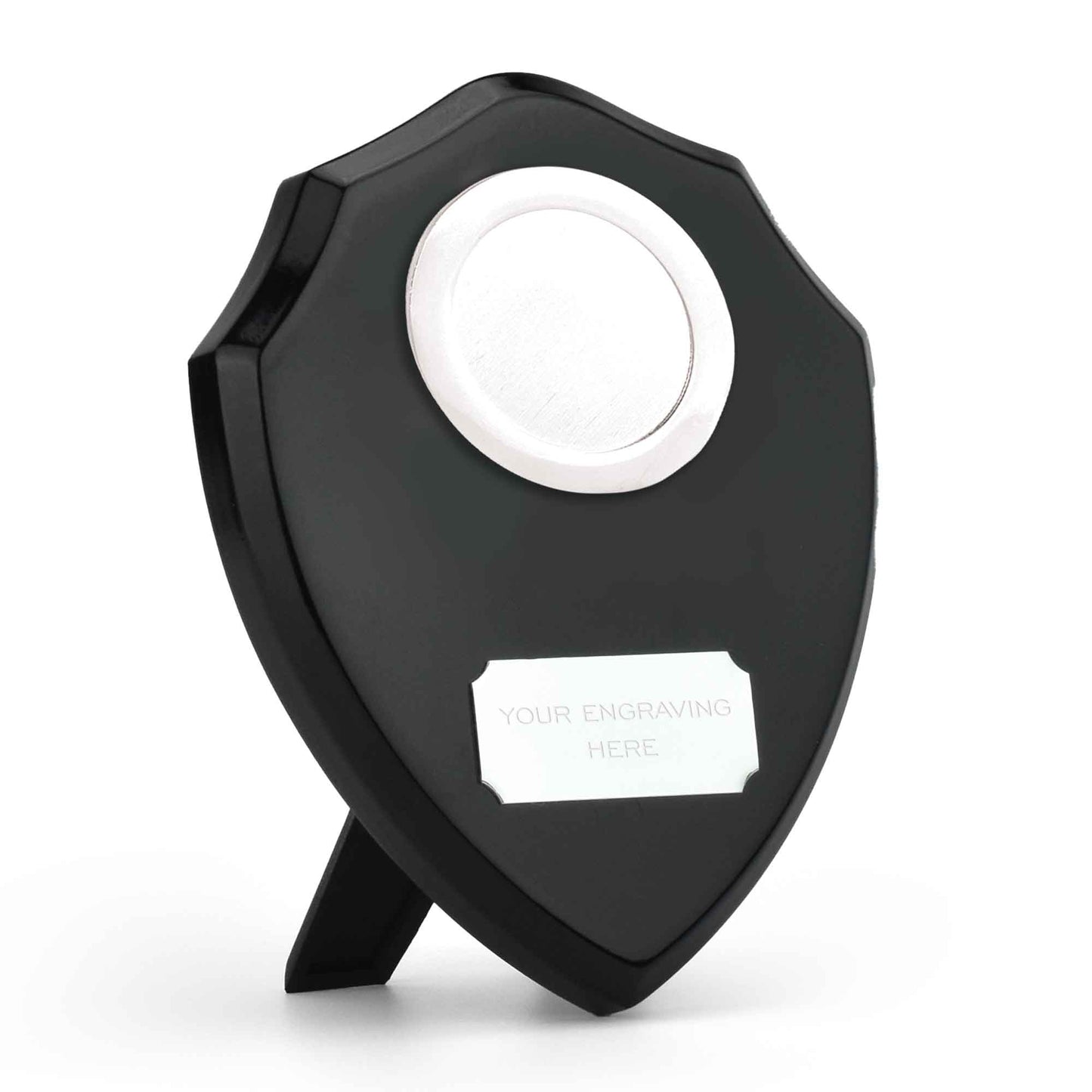 Black Triumph Custom Logo Wood Shield 10cm (4")