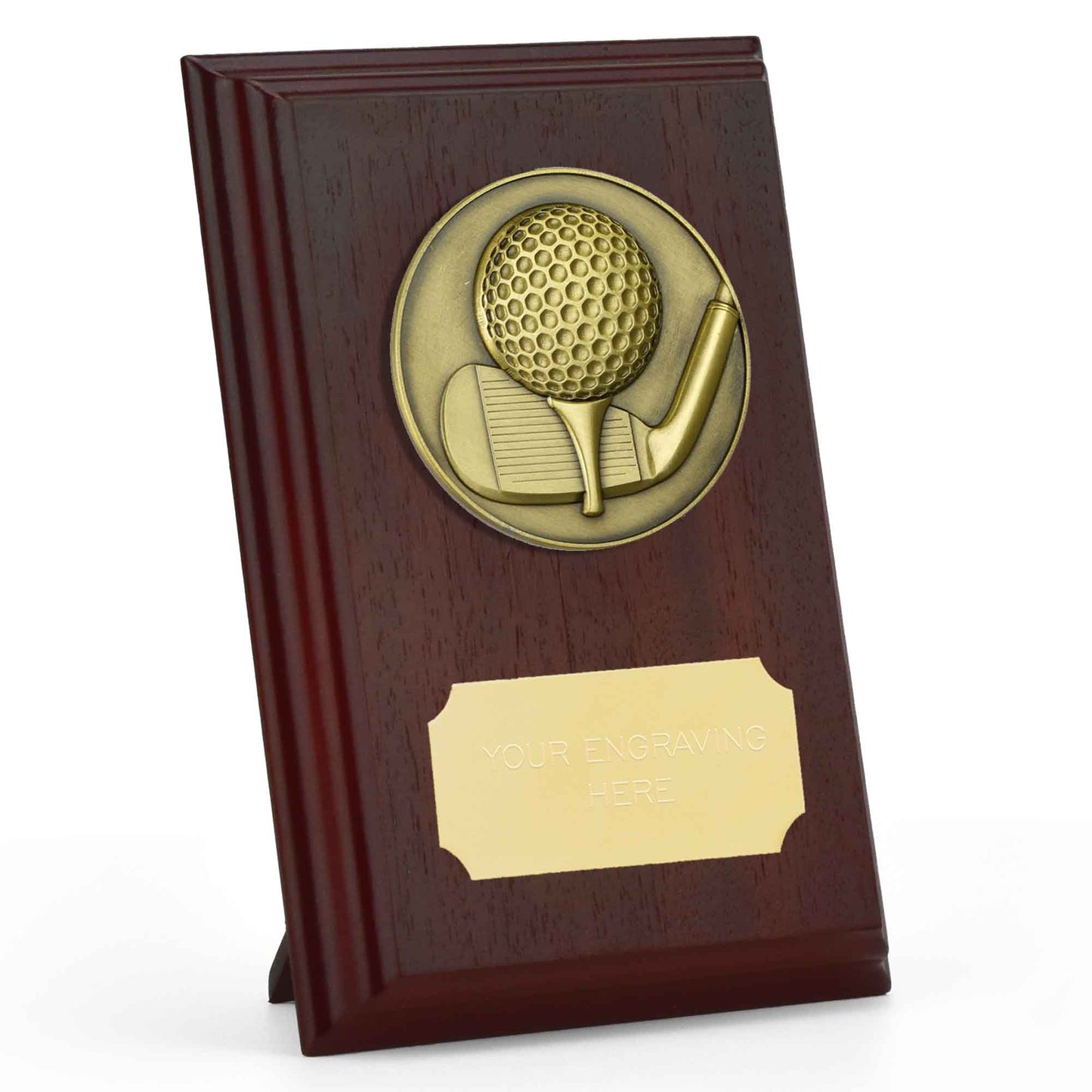 Prize Ruby Wood Golf Plaque 12.5cm (5")