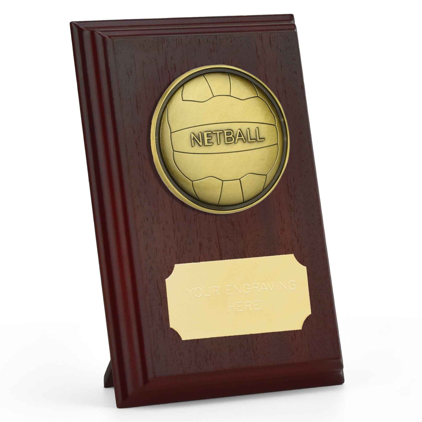 Prize Ruby Wood Netball Plaque 12.5cm (5")