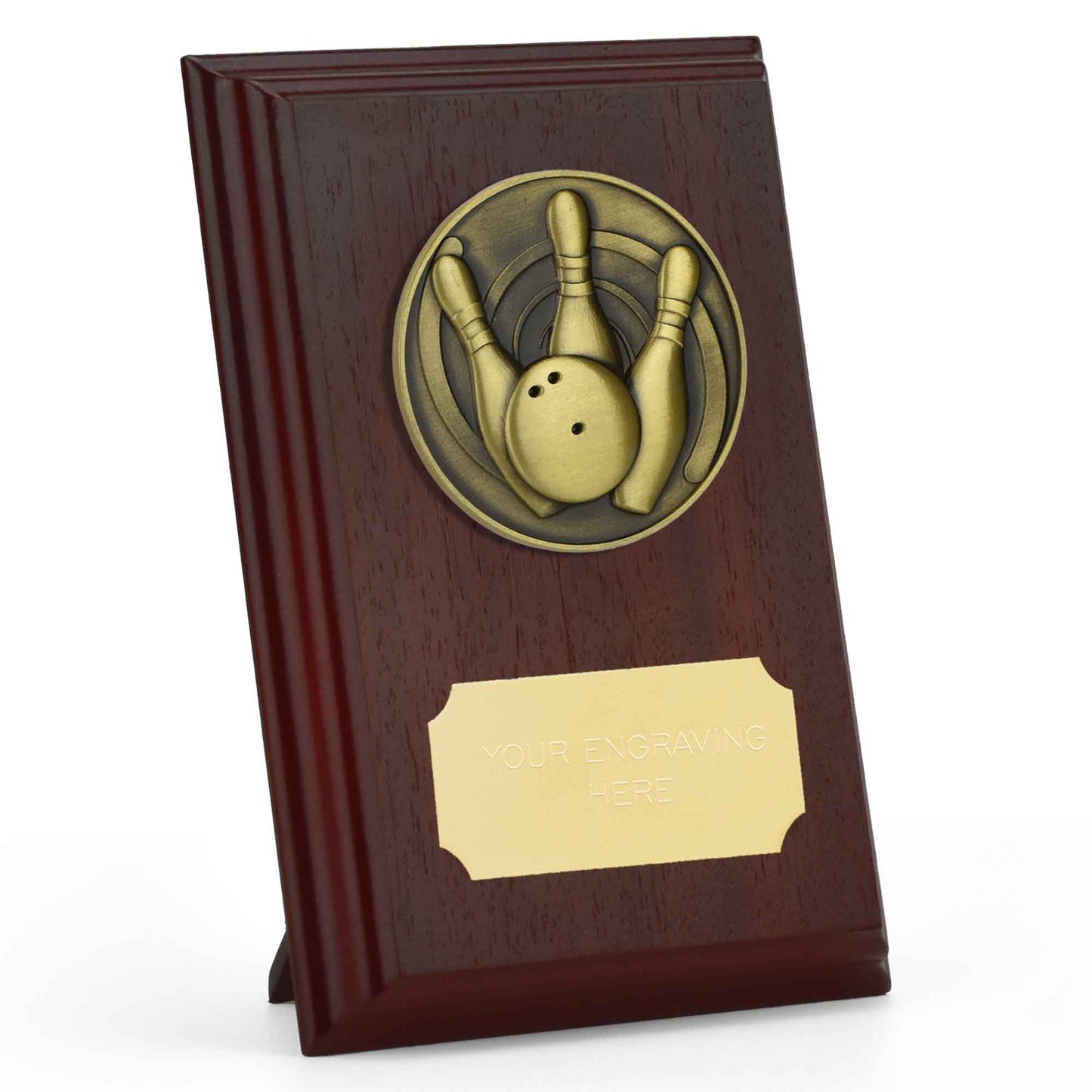 Prize Ruby Wood Ten Pin Plaque 12.5cm (5")