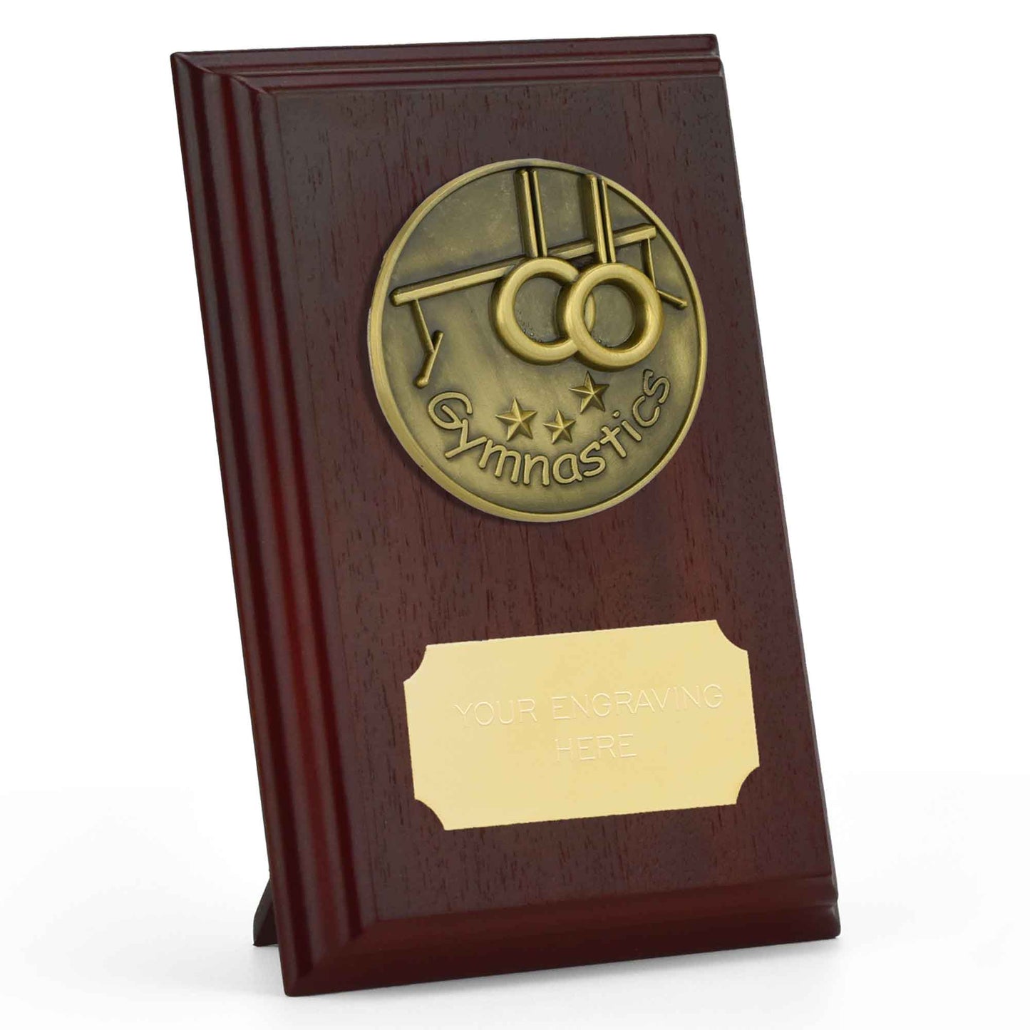 Prize Ruby Wood Gymnastics Plaque 12.5cm (5")