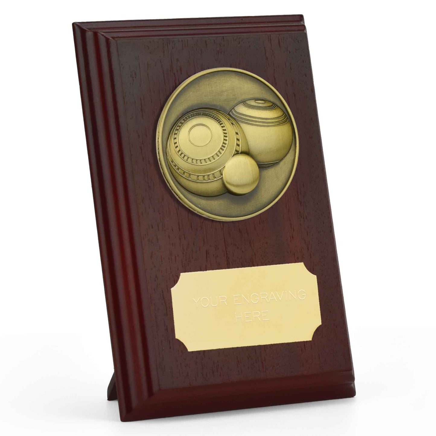 Prize Ruby Wood Lawn Bowls Plaque 12.5cm (5")