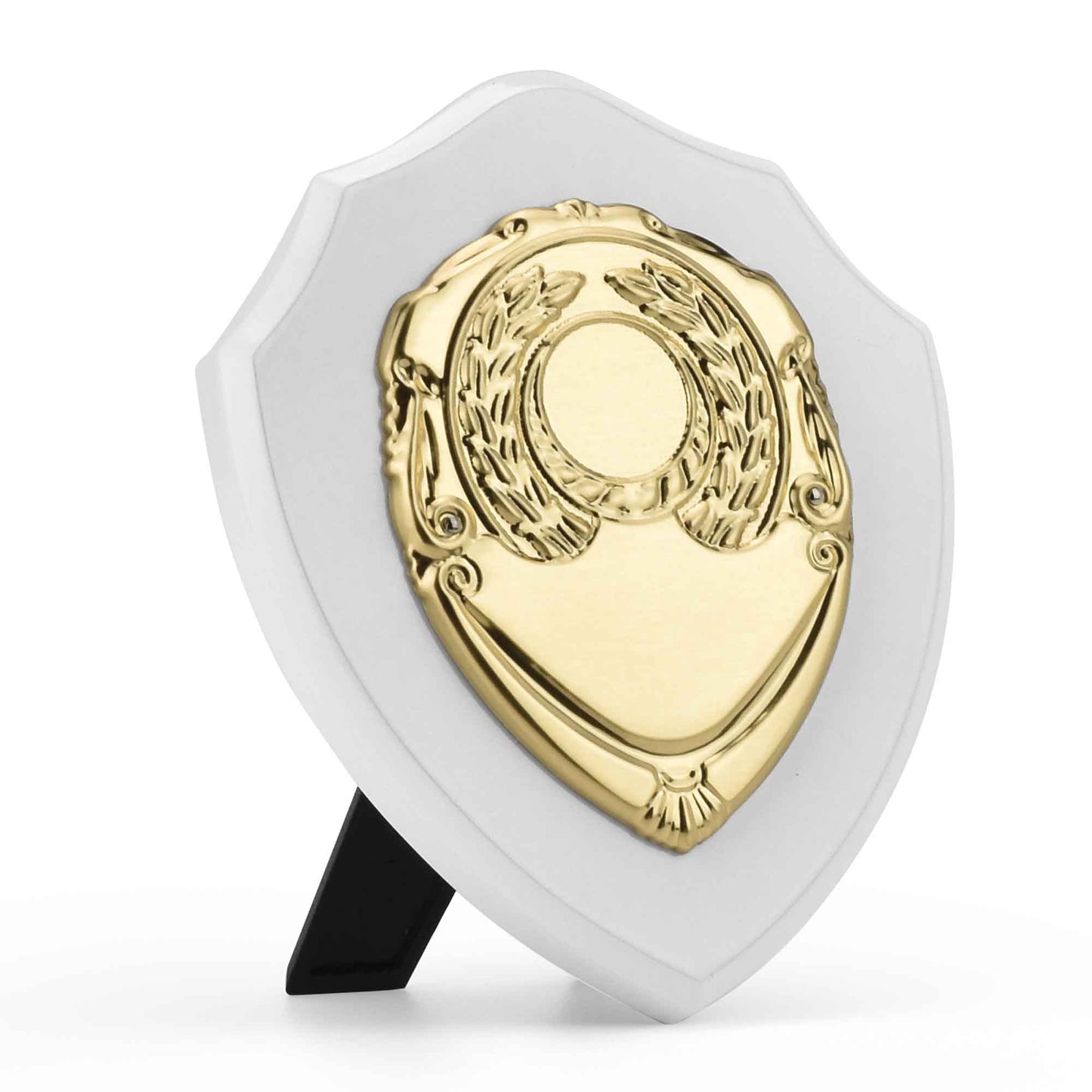 White Triumph Plaque with Gold Shield 15cm (6")