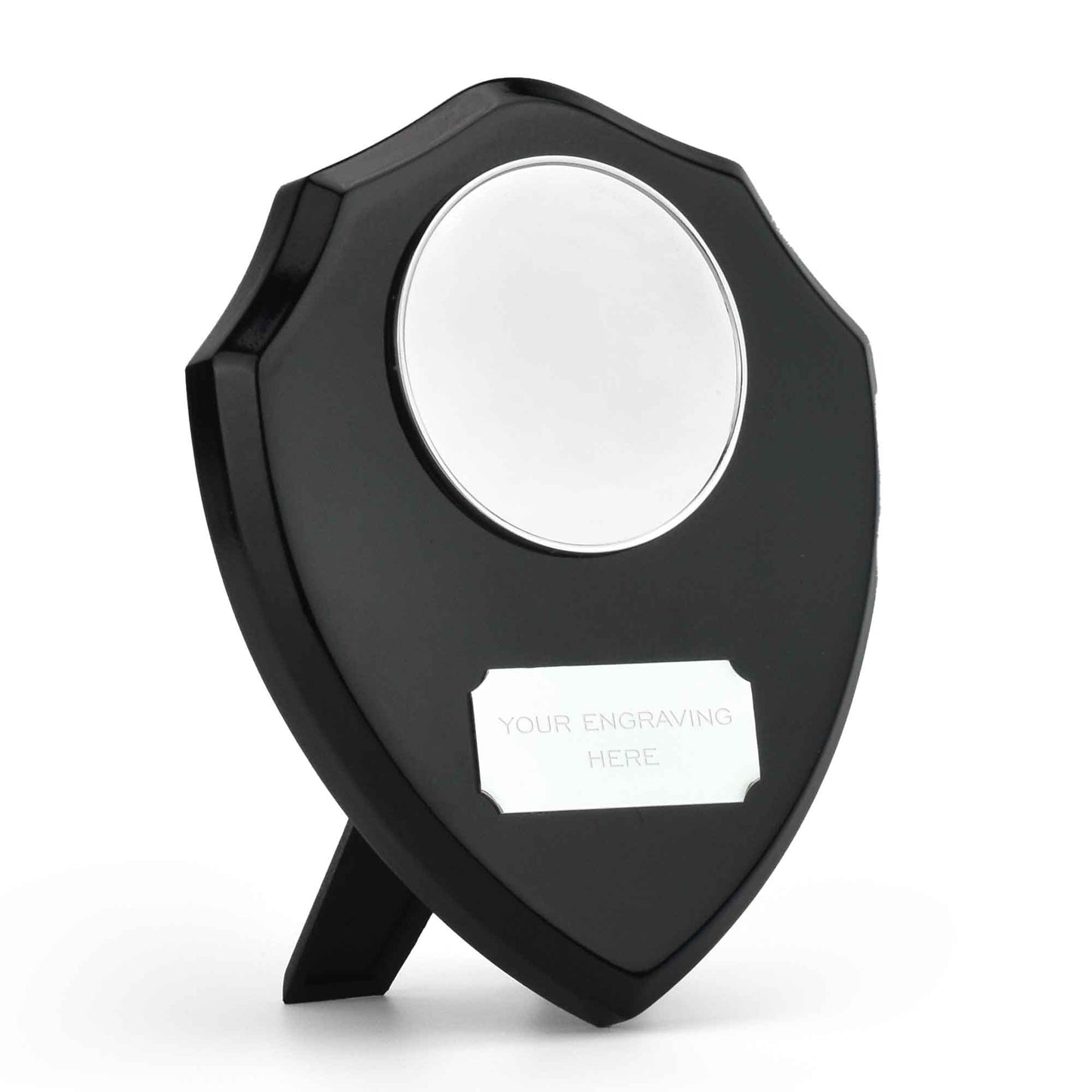Black Triumph Custom Logo Wood Shield 15cm (6")