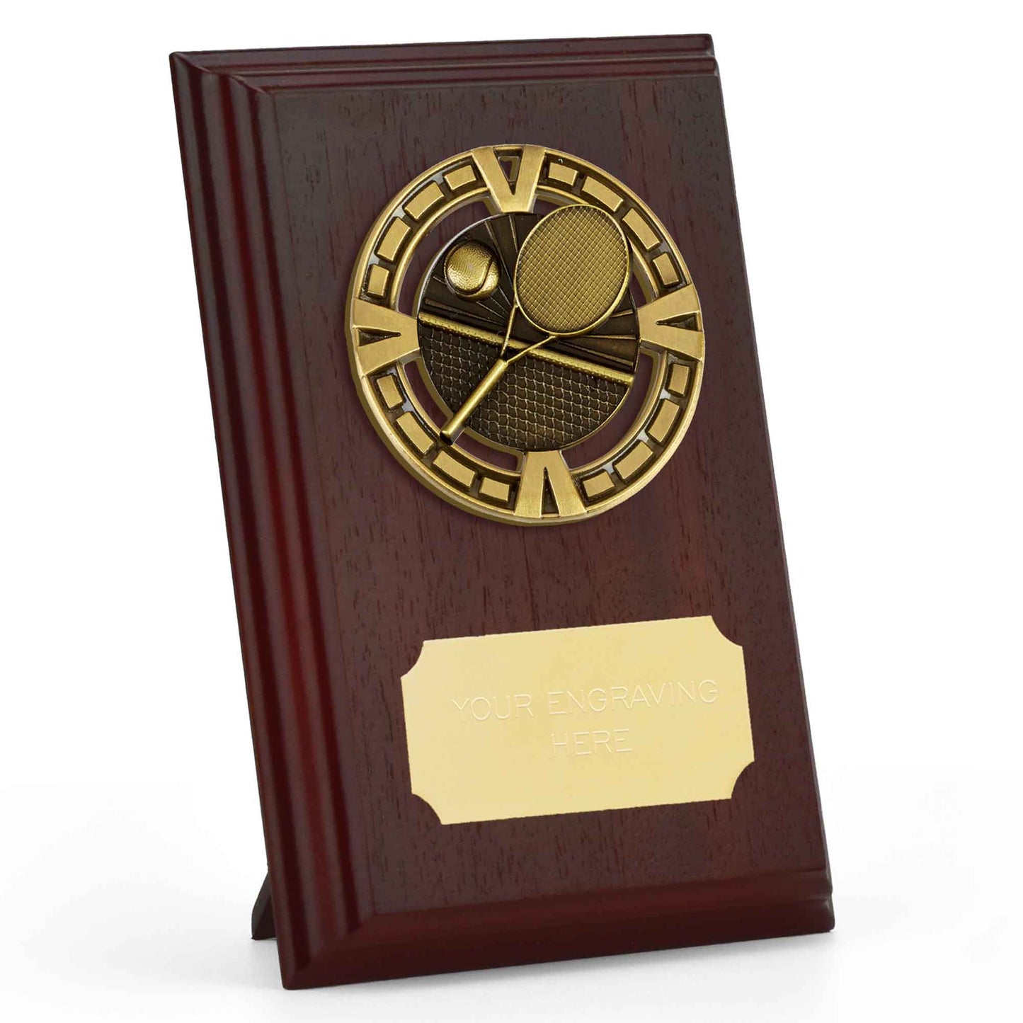 Prize Ruby Wood Varsity Tennis Plaque 15cm (6")