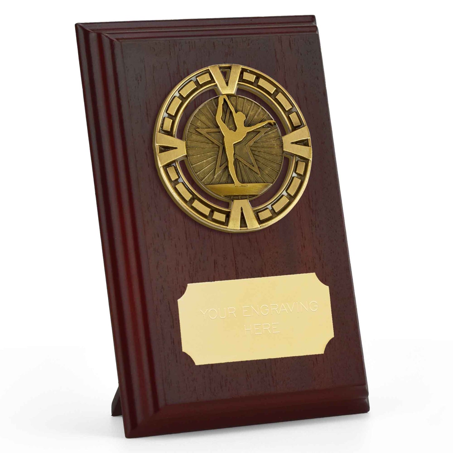 Prize Ruby Wood Varsity Gymnastics Plaque 15cm (6")