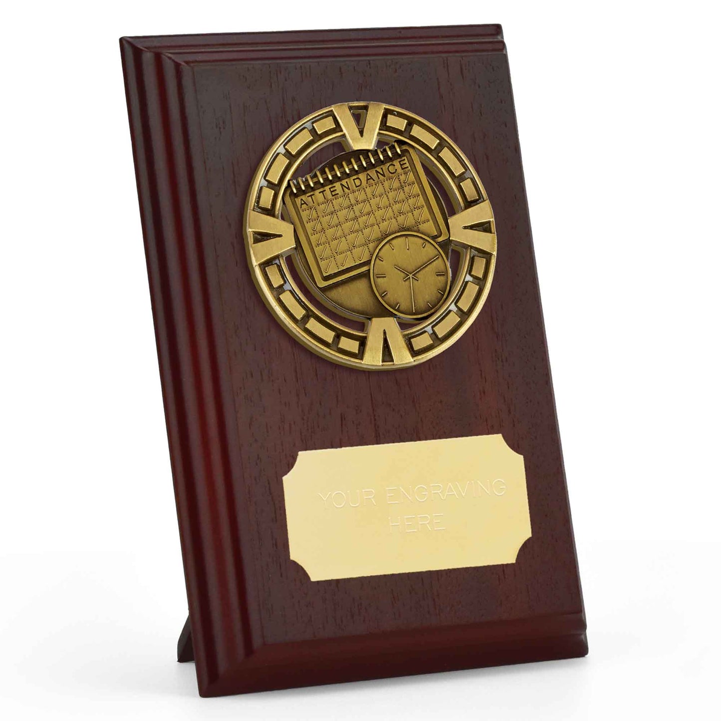 Prize Ruby Wood Varsity Attendance Plaque 15cm (6")
