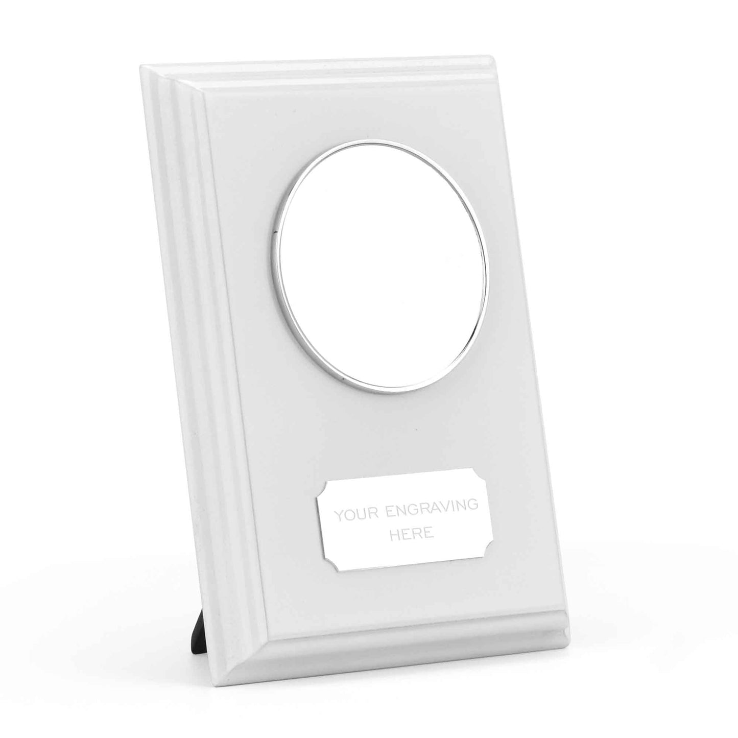 White Prize Custom Logo Wood Shield 12.5cm (5")