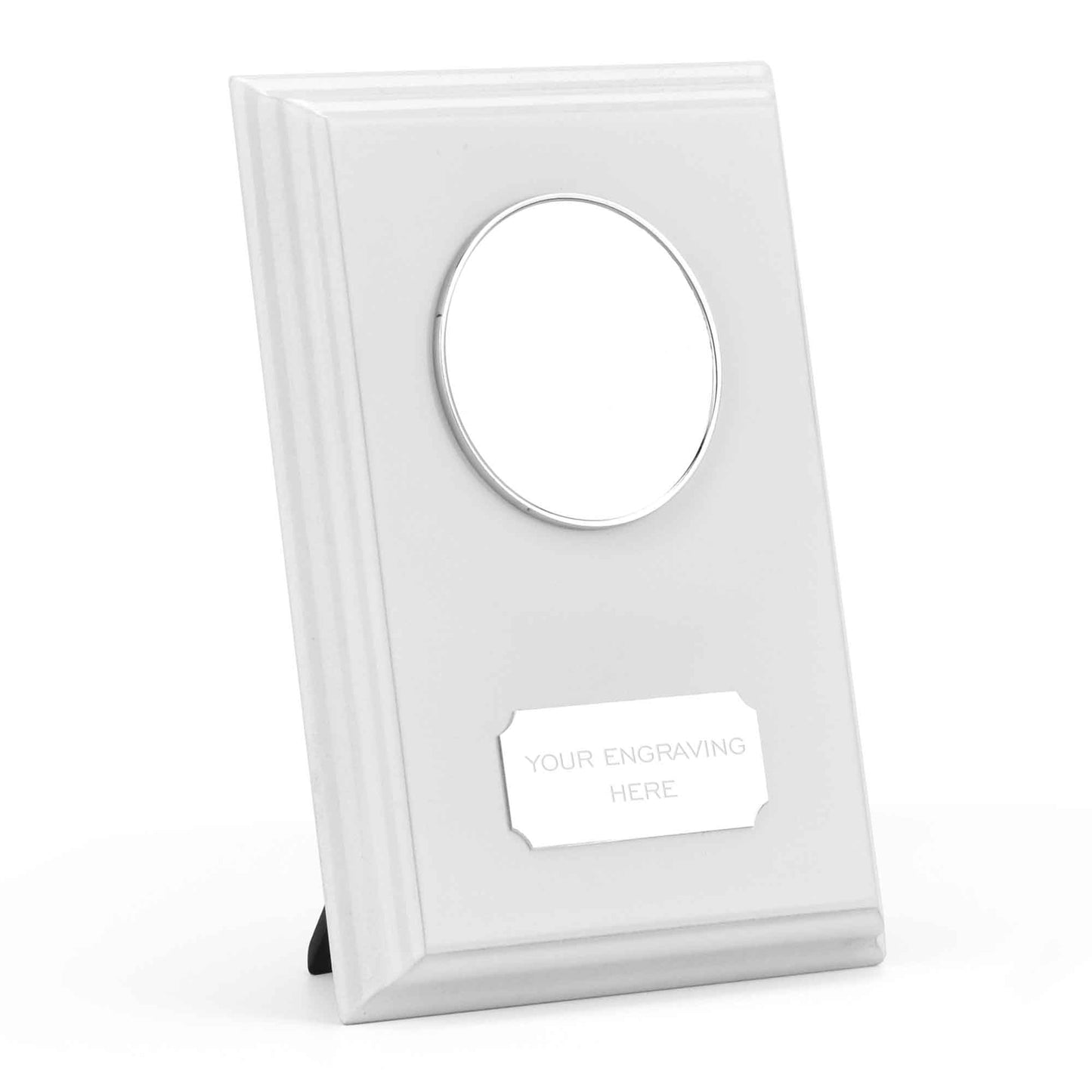 White Prize Custom Logo Wood Shield 15cm (6")