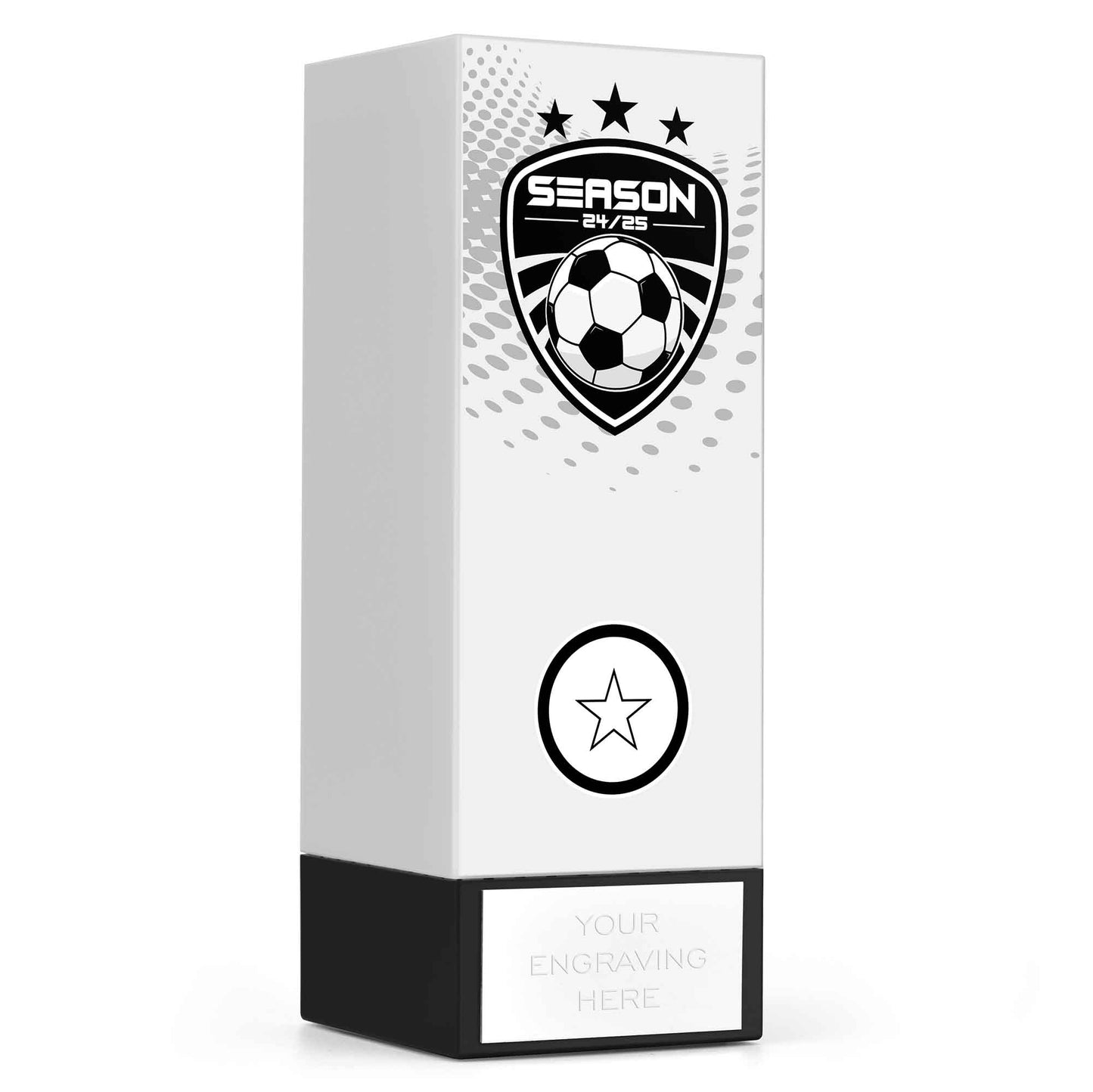 Geo Block Icon White Football Season 24/25 17cm (6 3/4")