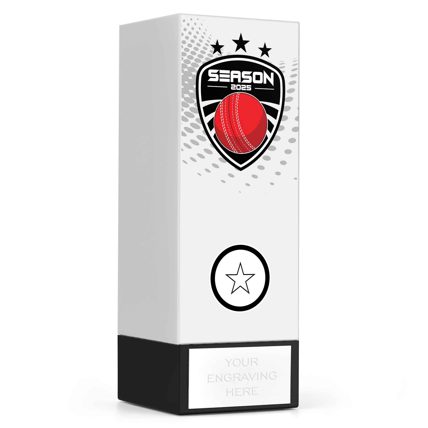 Geo Block Icon White Cricket Season 2025 17cm (6 3/4")