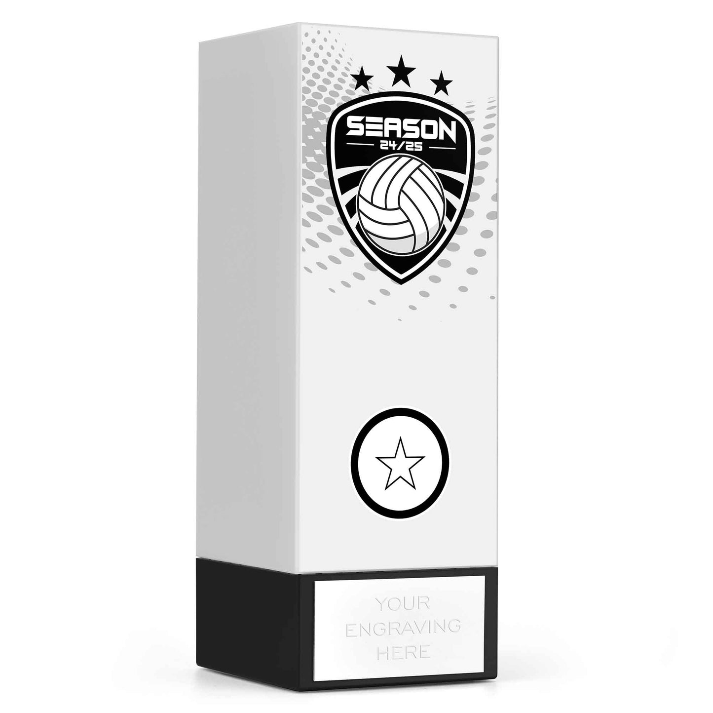 Geo Block Icon White Netball Season 24/25 17cm (6 3/4")