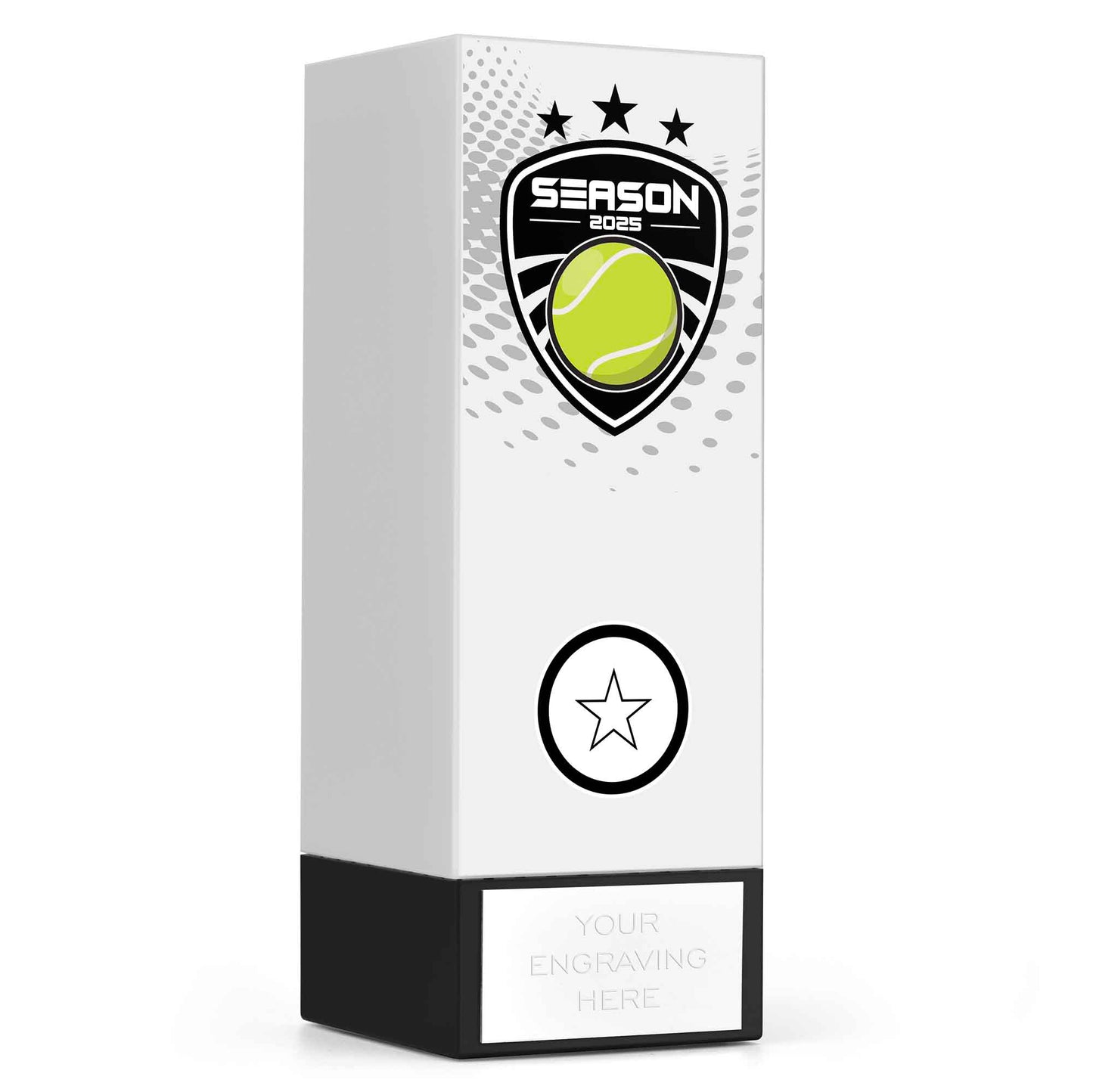 Geo Block Icon White Tennis Season 2025 17cm (6 3/4")