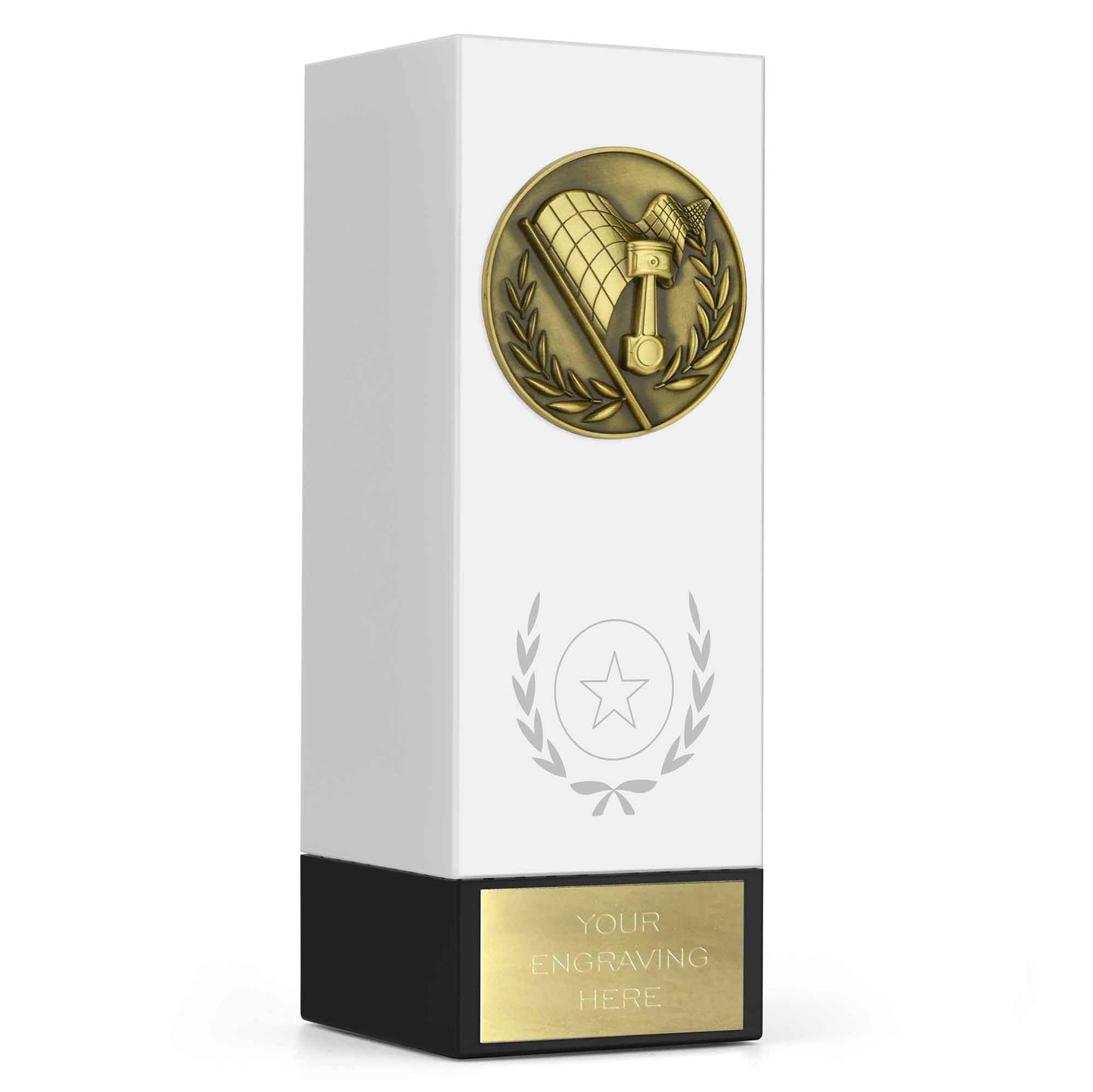 Geo Block Medal White Motorsport 17cm (6 3/4")