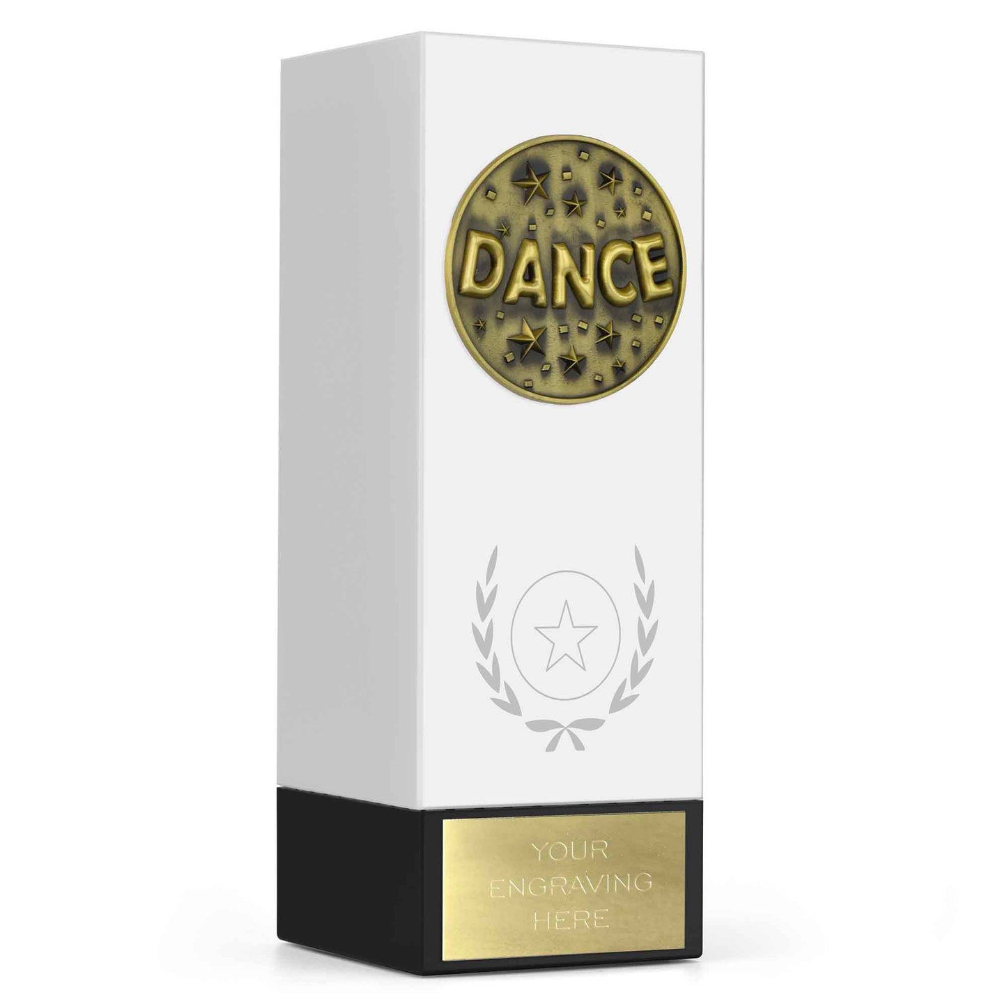Geo Block Medal White Dance 17cm (6 3/4")