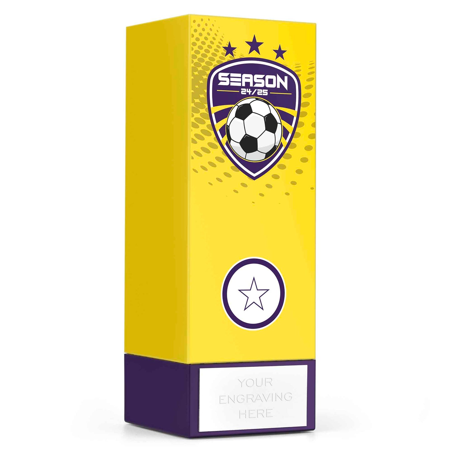 15 x Geo Block Icon Yellow Football Season 24/25 17cm (6 3/4")