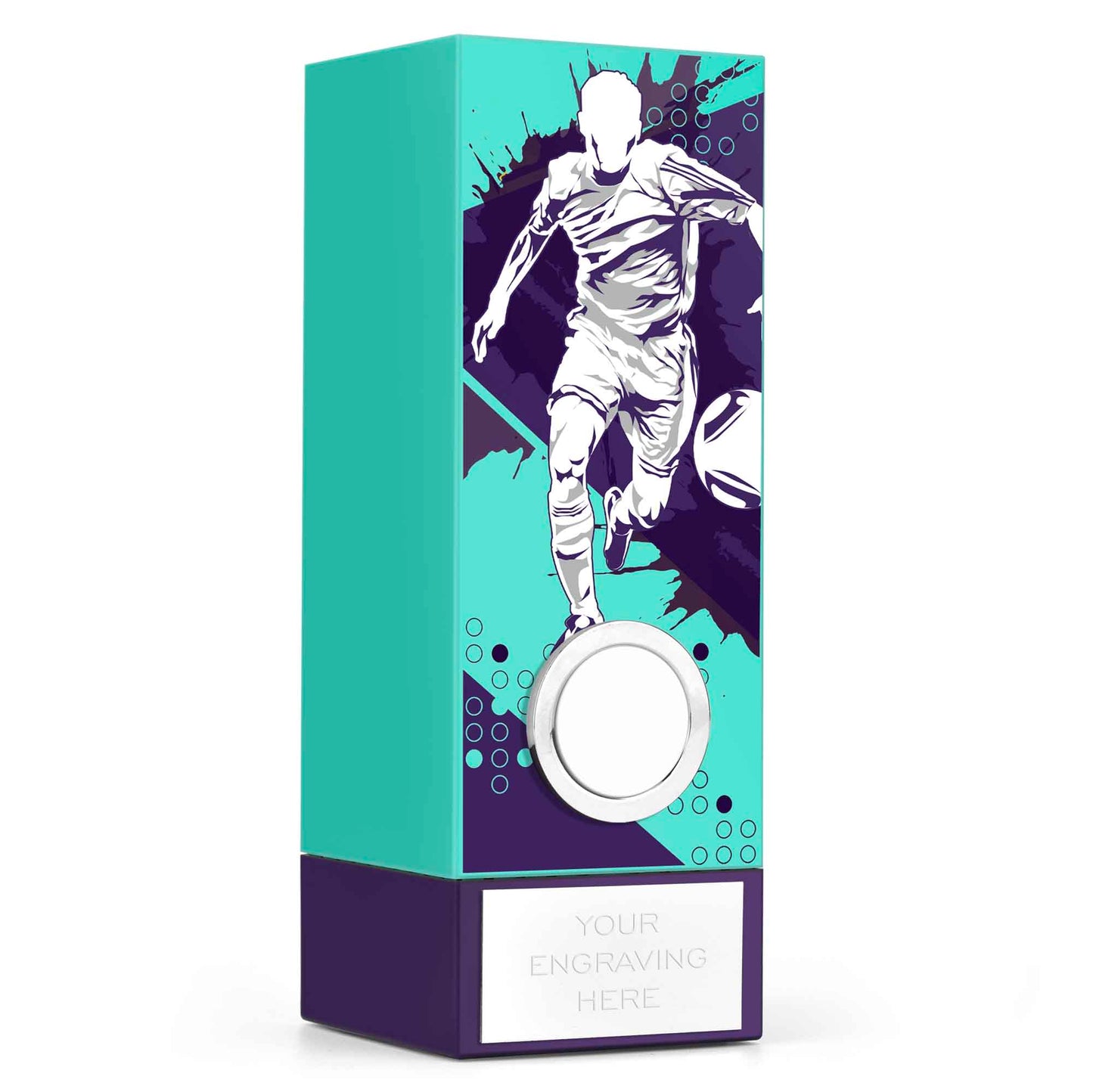 Geo Block Vision Teal Male Football 17cm (6 3/4")