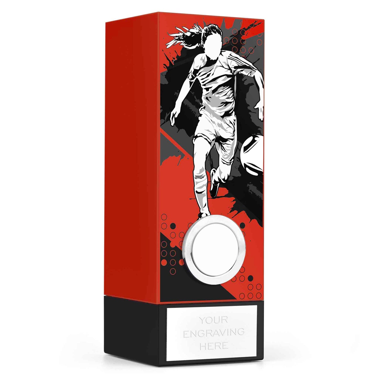 Geo Block Vision Red Female Football 17cm (6 3/4")