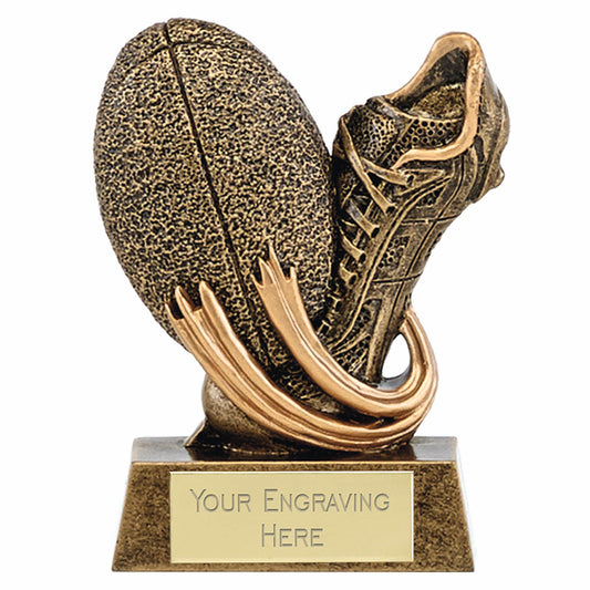 Mini Stars Rugby Boot & Ball Trophy Award 8cm (3 1/4")