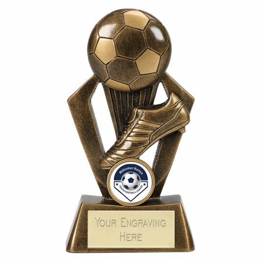 Surge Gold Resin Boot & Ball Football Trophy 15cm (6")