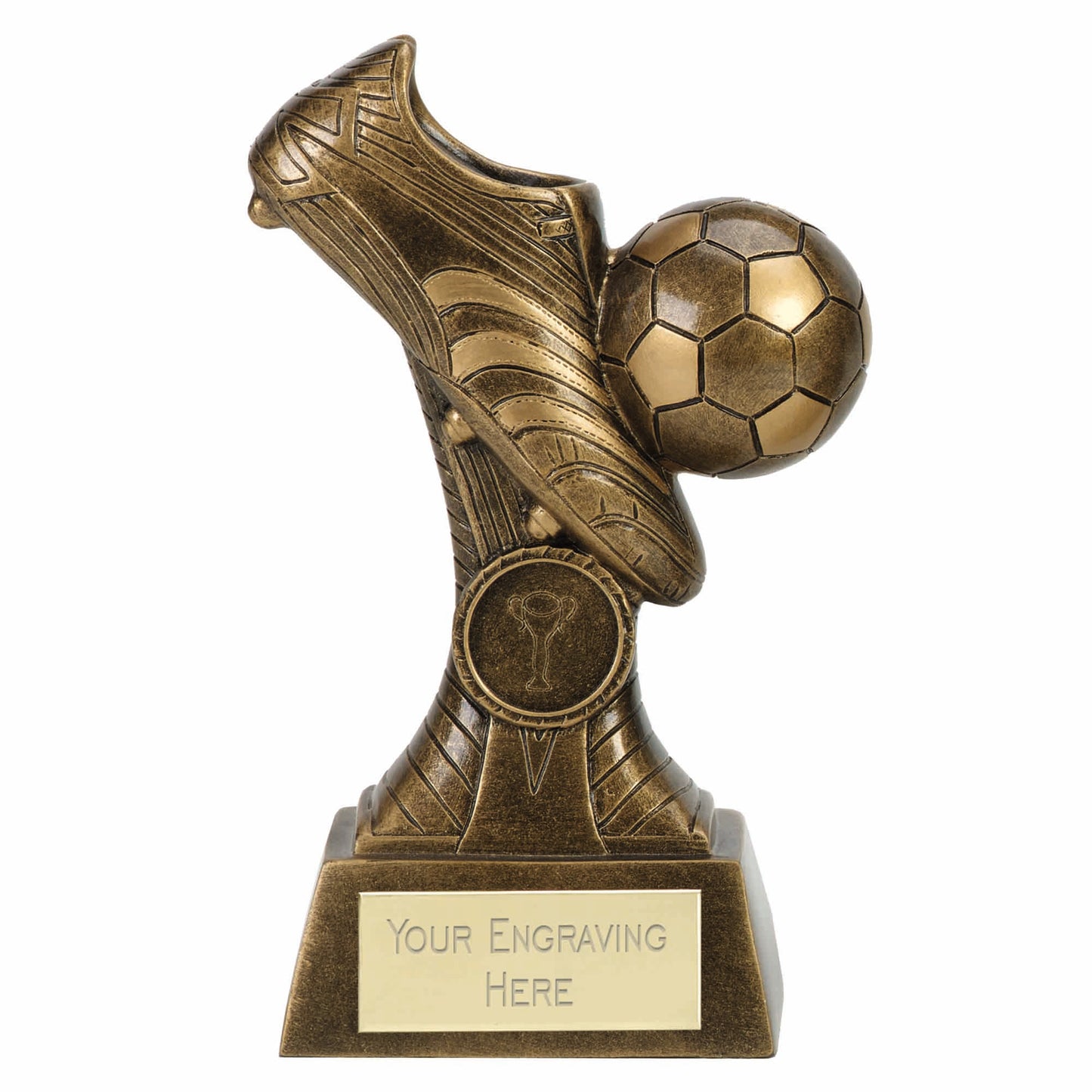 Antique Gold Resin Boot & Ball Football Trophy 16cm (6 1/4")