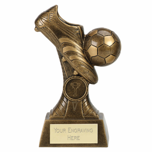 Antique Gold Resin Boot & Ball Football Trophy 16cm (6 1/4")