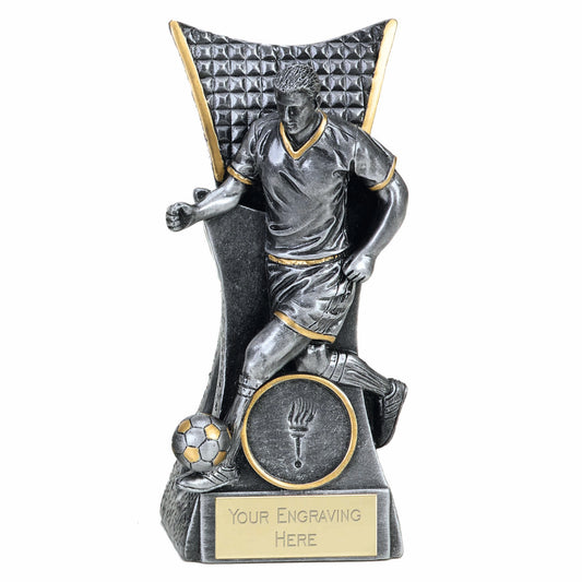 Conqueror Antique Silver Action Football Trophy 14cm (5 1/2")