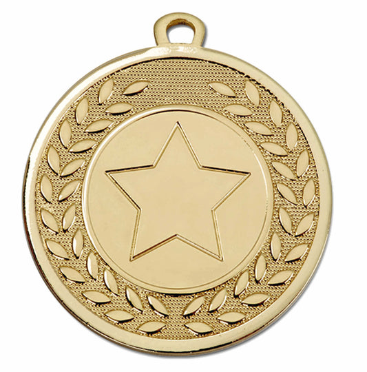 Gold Laurel Star Galaxy Medal 45mm (1 3/4")