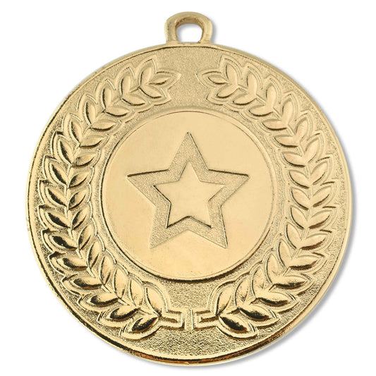Gold Contour Star Laurel Medal 50mm (2")