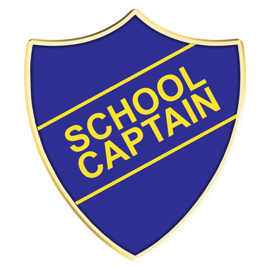 Blue School Captain Shield Badge