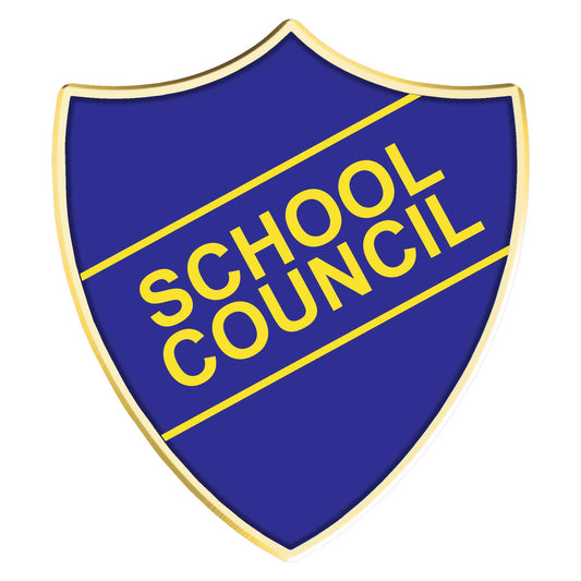 Blue School Council Shield Badge