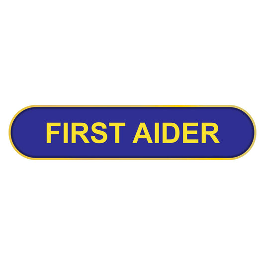 Blue First Aider Bar Badge