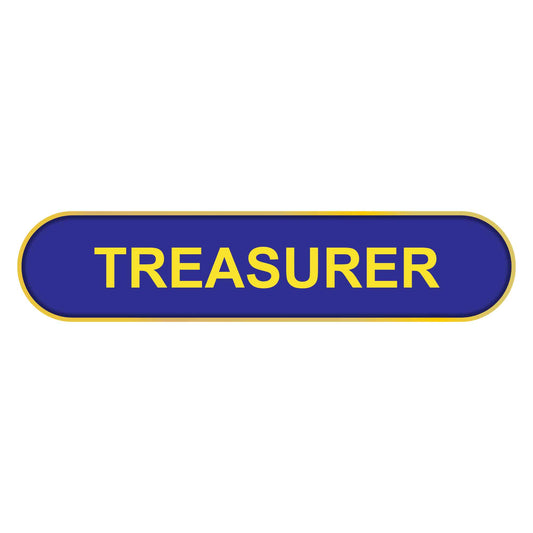 Blue Treasurer Bar Badge