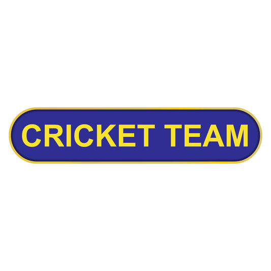 Blue Cricket Team Bar Badge