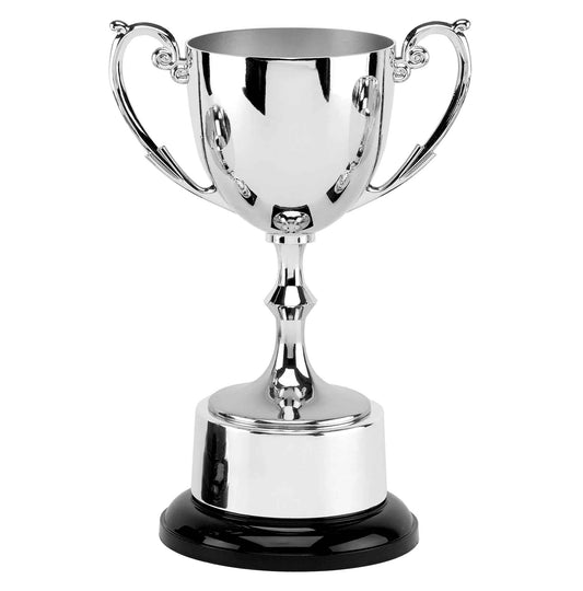 Recognition Nickel Plated Cast Metal Cup With Engraveable Plinth 19.5cm (7 3/4")