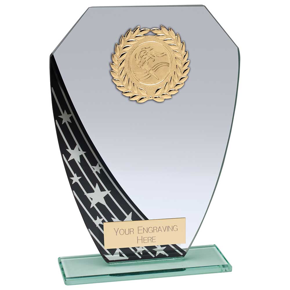 Starlight Hex Jade Glass Award Black