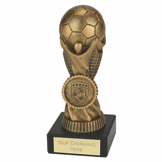 Orb Football Planet Award on a Marble Base 13cm (5 1/8")