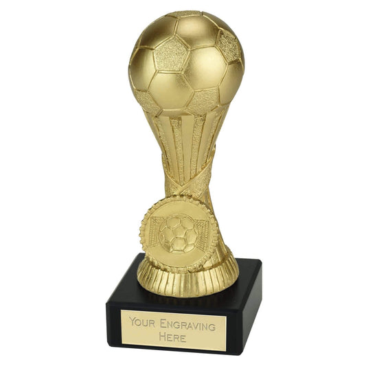Orb Gold Satin Football Award on a Marble Base 13cm (5 1/8")