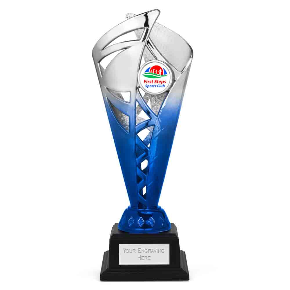 Ignite Silver & Blue Monument Trophy Cup 23cm (9")