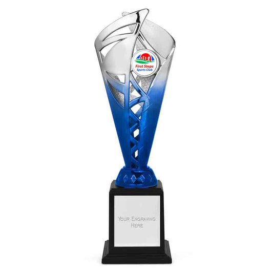 Ignite Silver & Blue Monument Trophy Cup 28cm (11")