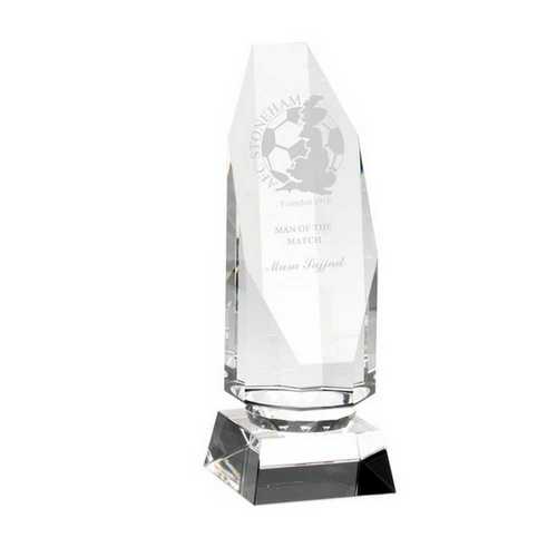 CLEAR GLASS COLUMN ON BASE