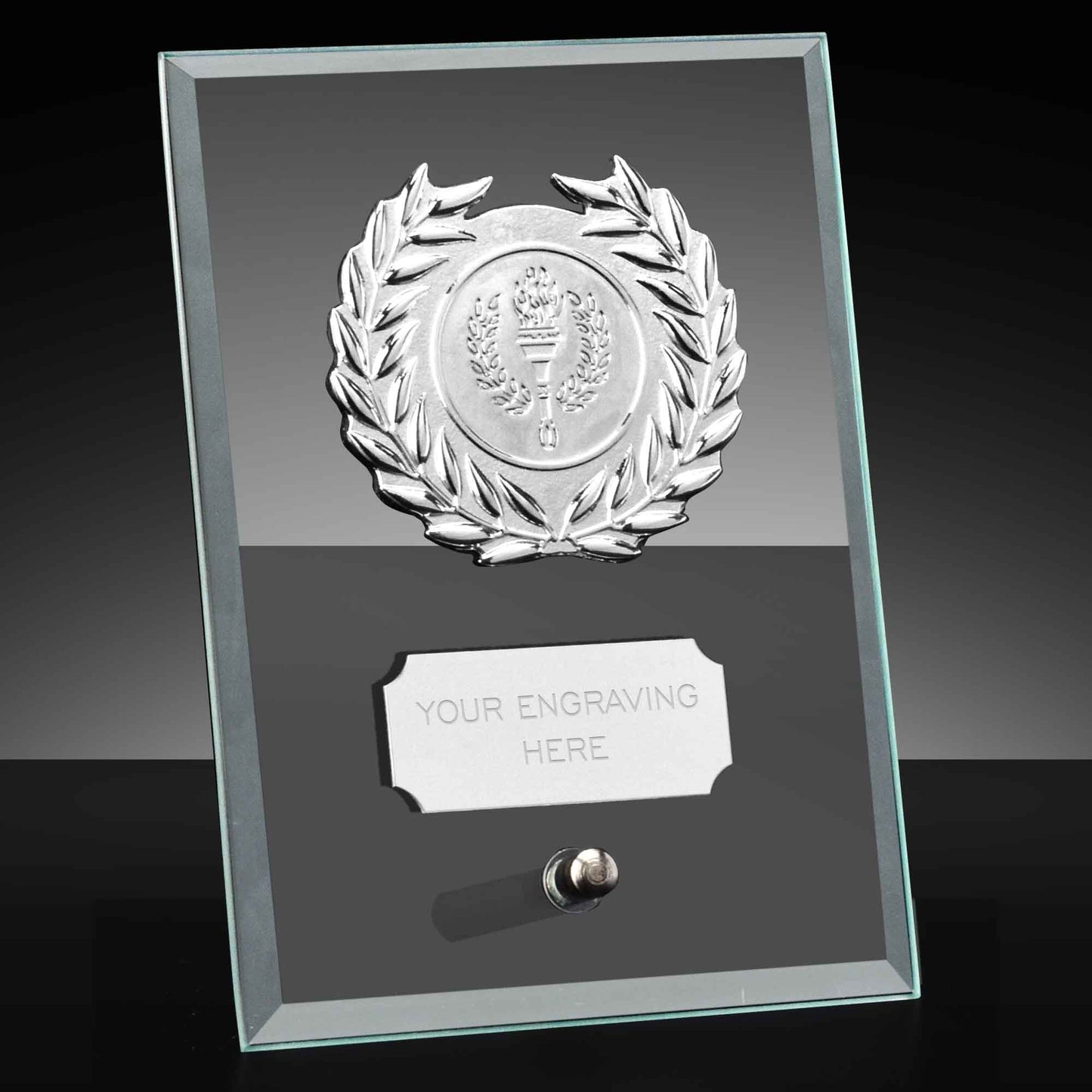 Crest Jade Glass Silver Award 12.5cm (5")