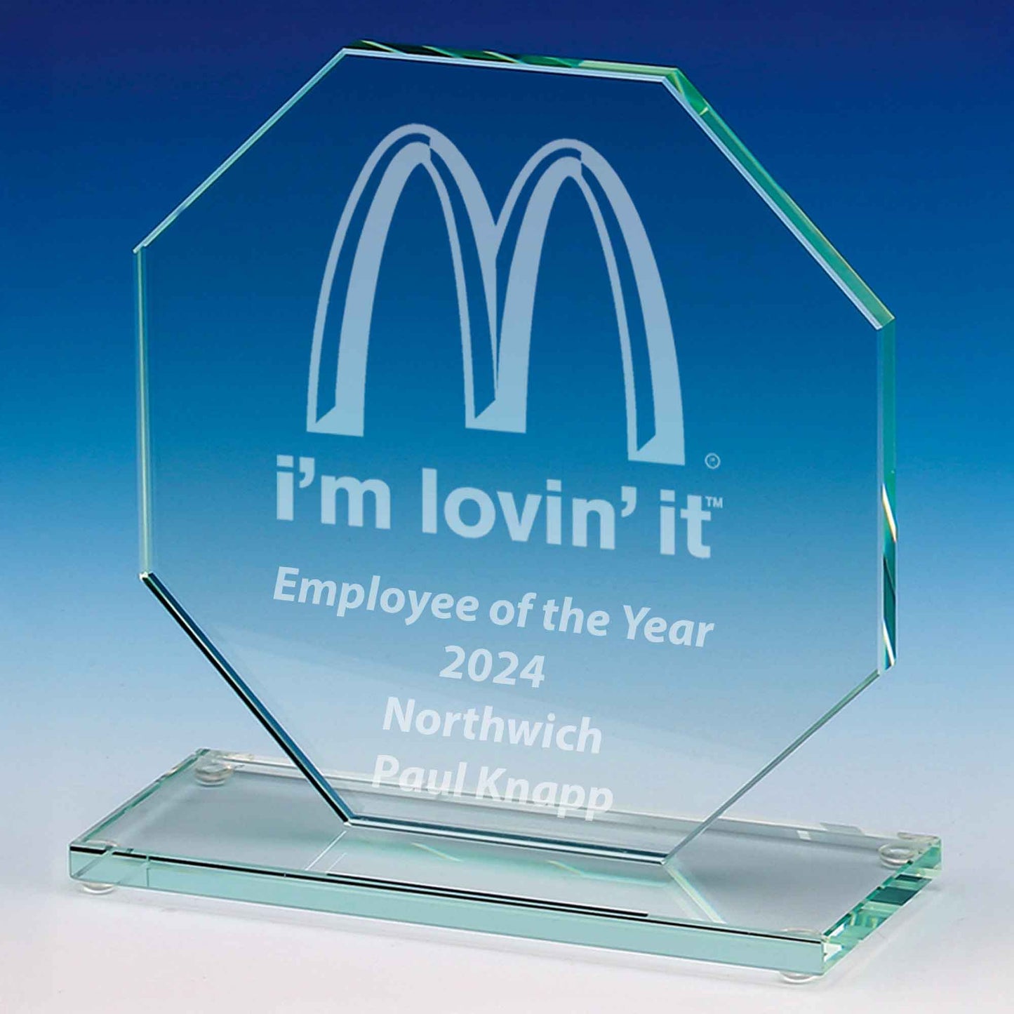 Broad Plain Octagon Glass Award 15cm (6")