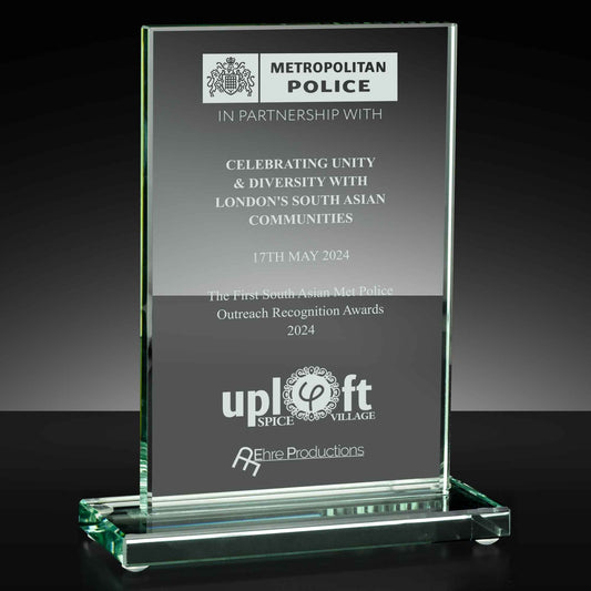 Classic Rectangular Jade Glass Award 15cm (6")