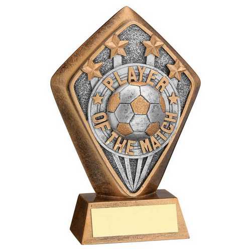 BRZ/GOLD DIAMOND HOLDER WITH 'PLAYER OF THE MATCH' DISC AND PLATE - 5.25in