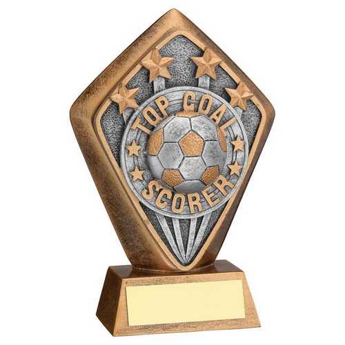 BRZ/GOLD DIAMOND HOLDER WITH 'TOP GOAL SCORER' DISC AND PLATE - 5.25in