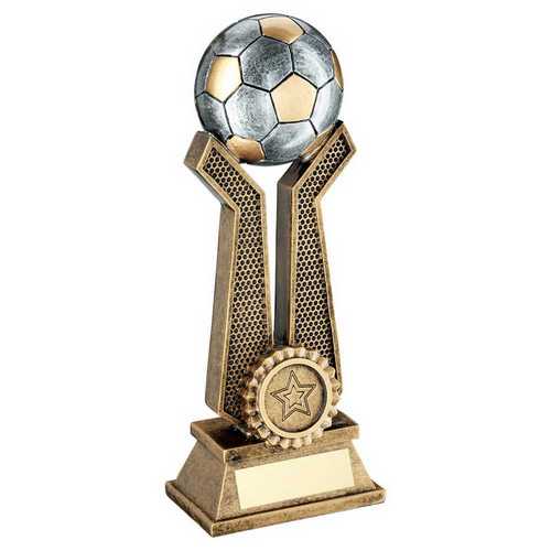 BRZ/PEW/GOLD FOOTBALL ON TWIN PRONGS WITH PLATE (1in CENTRE)