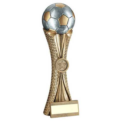 BRZ/PEW/GOLD FOOTBALL ON TRI-MESH COLUMN WITH PLATE (1in CENTRE)