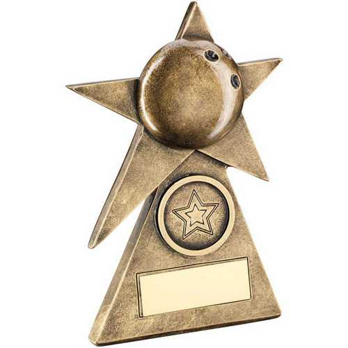 BRZ/GOLD TEN PIN STAR ON PYRAMID BASE WITH PLATE (1in CENTRE)