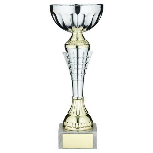SILV/GOLD SPIRO TROPHY CUP WITH PLATE